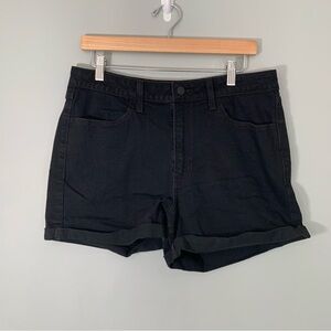 Old Navy‎ Women's Black High-Rise Wow Denim Jean Shorts Size 12